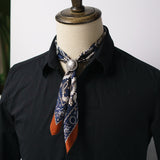 Men's British Business Vintage Floral Silk Scarf