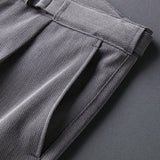 Men's Casual British Slim Elastic Belt Trousers