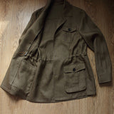 POLO Collar Unstructured Linen Solid American Jacket