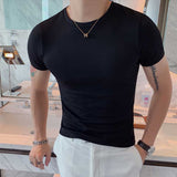 Men's Business British Summer Slim Elastic T-Shirt