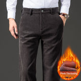 Corduroy Plus Velvet Thick Straight Casual Pants