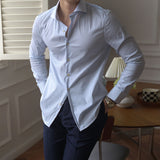 Business Slim Fit Vertical Striped Shirt