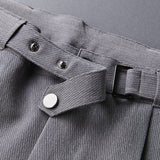 Men's Casual British Slim Elastic Belt Trousers