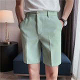 Waffle Casual Straight Solid Color Cropped Pants