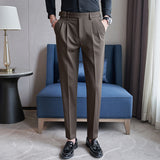 Men's Business High-waisted Casual Slim-fitting Suit Pants