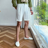 Men's Summer Business British Solid Color Shorts