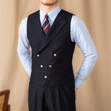 Men's Business Double Breasted Sleeveless Vest