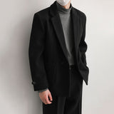 Loose Solid Color Thick Wool Suit Coat