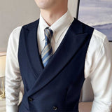 Men's British Elegant Simple Business Double Breasted Suit Vest