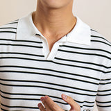 Business V-neck Striped POLO Shirt