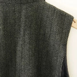 Slim Fit Wool Oversized Herringbone Suit Vest