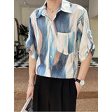 Men's Tie Dye Loose Casual Half Sleeve Shirt