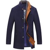 Men's Casual Business Retro Thickened Scarf Collar Coat