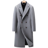 Double Breasted Knee-Length Wool Coat