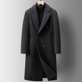 Double Breasted Knee-Length Wool Coat