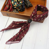 Men's Vintage British Business Silk Scarf Printed Square Scarf