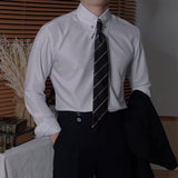 Men's Business Slim Fit Long Sleeve Casual Shirt