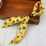 Men's Vintage Silk Scarf Buckle Printed Square Scarf