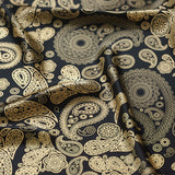 Men's Black Gold Cashew Pattern Vintage Silk Scarf