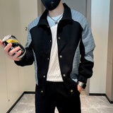 Men's Contrasting Casual Lapel Patchwork Jacket