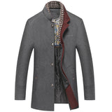 Men's Casual Business Retro Thickened Scarf Collar Coat