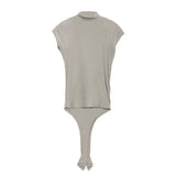 Half-sleeved Ribbed Modern Dance Top