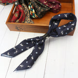 Men's Vintage Silk Scarf Buckle Printed Square Scarf