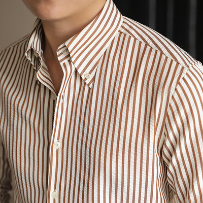 Men's British Vintage Business Casual Striped Shirt