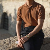 Lapel Casual Knitted Polo Shirt