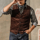 Men's British Retro Corduroy V-neck Casual Vest