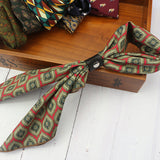 Men's Vintage Silk Scarf Buckle Printed Square Scarf