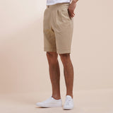 Men's Retro British Casual Solid Color Suit Shorts