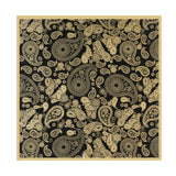 Men's Black Gold Cashew Pattern Vintage Silk Scarf