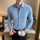 Men's Pointed Collar Casual Slim Fit Thin Business Shirt