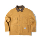 American Retro Canvas Lapel Multi-pocket Work Jacket