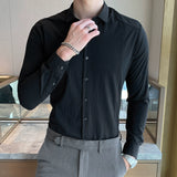 Men's Pointed Collar Casual Slim Fit Thin Business Shirt