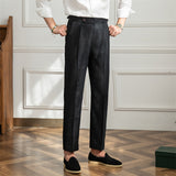 Men's Business Casual High Waisted Pants Slim Fit Trousers