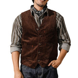 Men's British Retro Corduroy V-neck Casual Vest