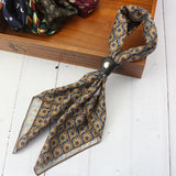 Men's Vintage British Business Silk Scarf Printed Square Scarf