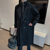 Winter Holiday Two-piece Spliced Stand Collar Long Over-the-knee Coat