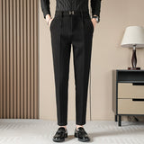 Men's Classic High Waist Pant Flat Front Trousers