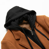 Men's Mid-length Thickened Hooded Coat