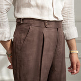 Men's Business Casual High Waisted Pants Slim Fit Trousers