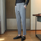 Men's Business Casual High Waisted Pants Slim Fit Dress Pants