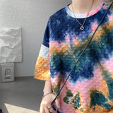 Tie Dye Loose Short Sleeve Shorts Suit