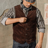 Men's British Retro Corduroy V-neck Casual Vest