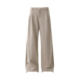 Vertical Striped Straight Loose Woolen Trousers