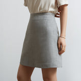 High Waist Back Zip Skirt