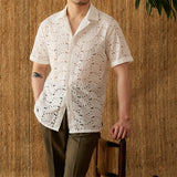 Summer Thin Breathable Hollow Casual Short Shirt