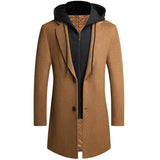 Men's British Casual Detachable Hooded Coat